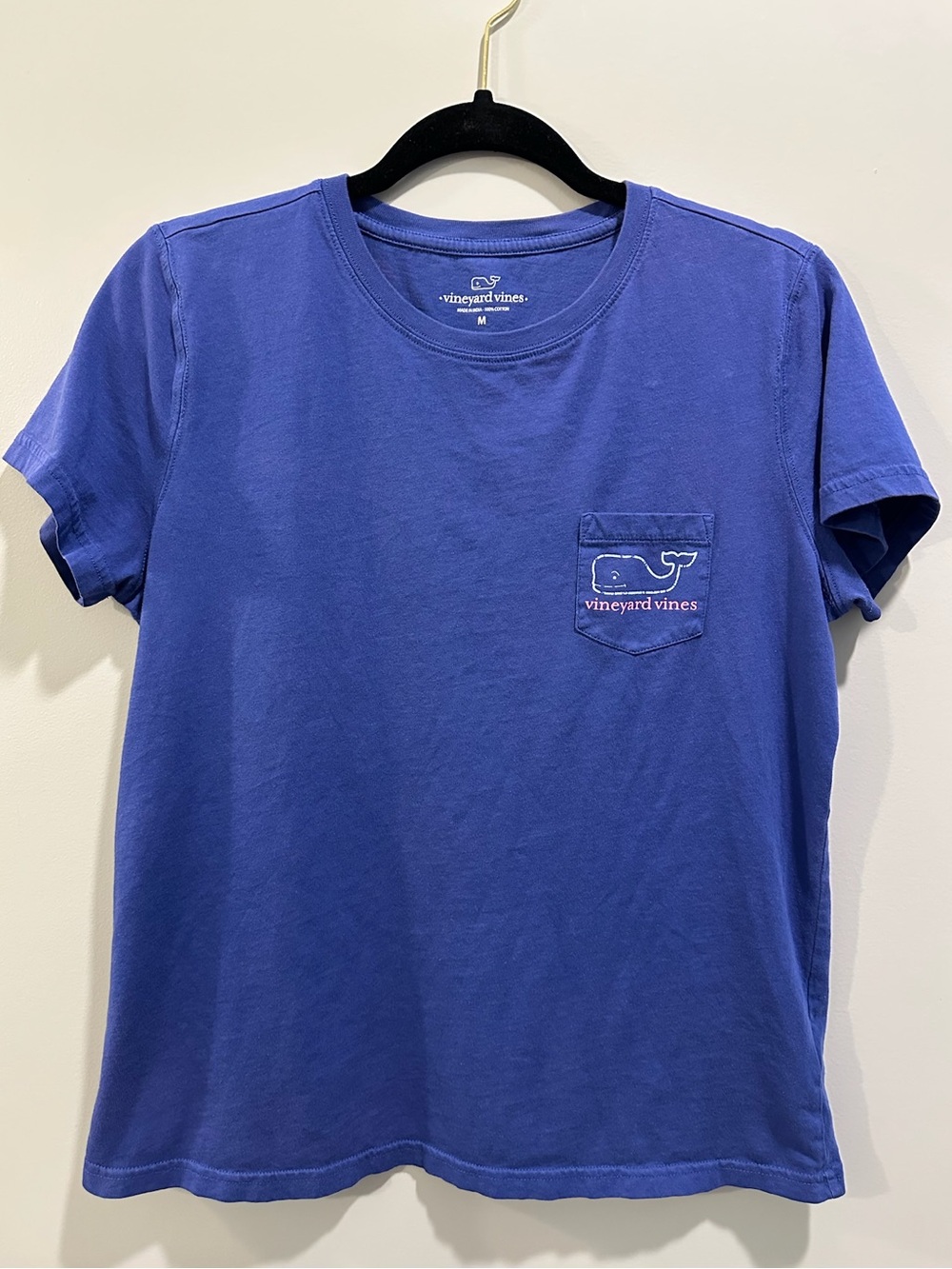 Vineyard Vines Short Sleeve Logo Pocket Tee Royal Blue / Purple Size M